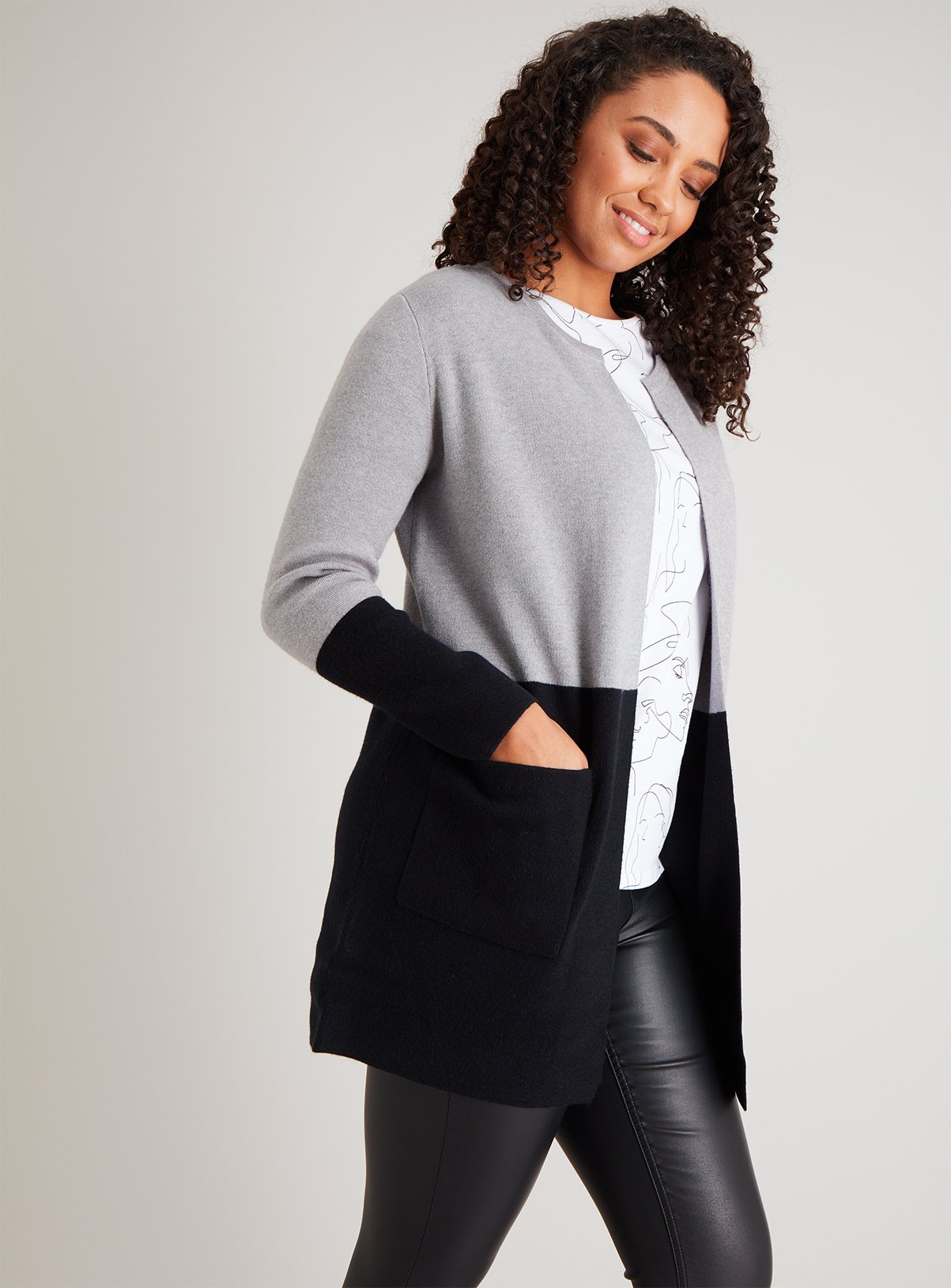 black coatigan plus size